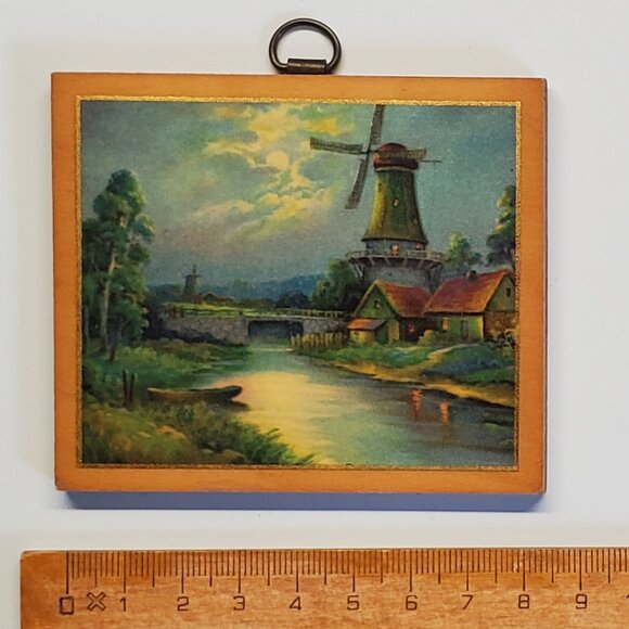 6x Antique 1930's British Empire Made Mini Art Prints, Wood & Metal - Picture 1 of 6